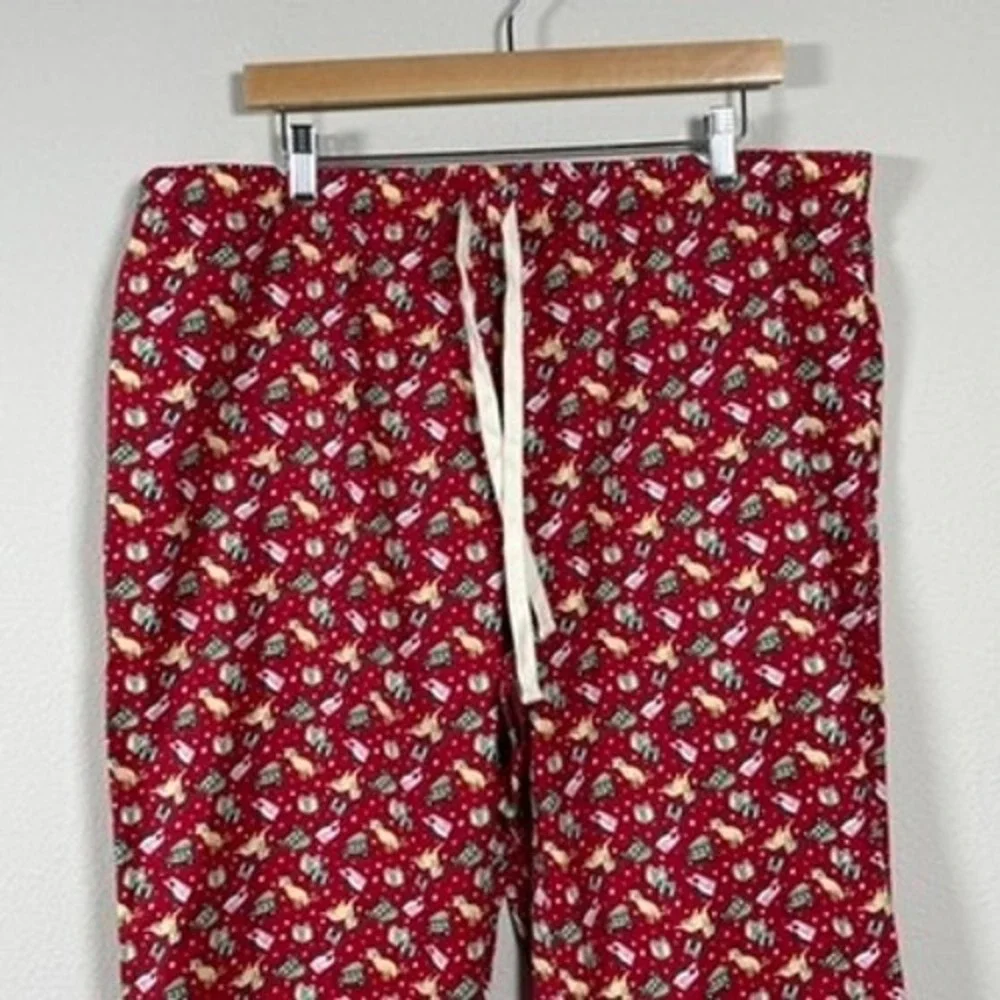 Vineyard Vines‎ Pajama Pants Mens XL Red Christmas Holiday Dogs Woodie Festive